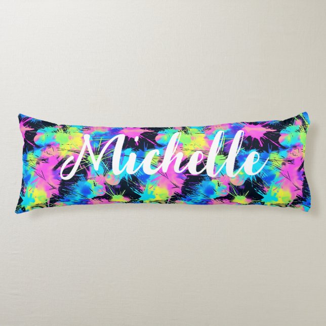 Cojín Colorido tinte personalizado (Anverso)