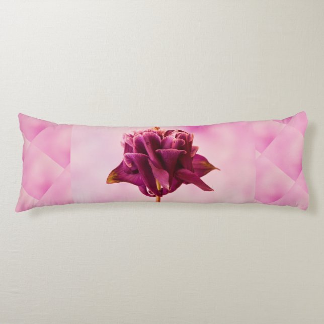 Cojín Columbina rosa de Borgoña (Anverso)