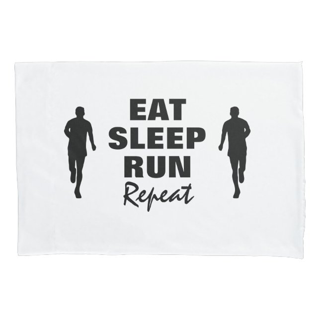Cojín Comer dormir correr repetir divertido funda de alm (Anverso)