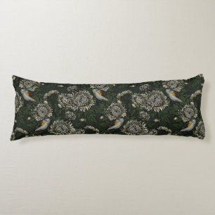 Cojín Comienza en crisantemos en verde y blanco