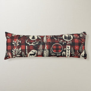 Cojín Cómodo Refugio de Cabaña – Cuadro de Búfalo Rojo y