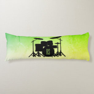 Cojín Conjunto de tambor monograma verde