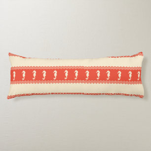 Cojín Coral Coastal Seahorses Stripes