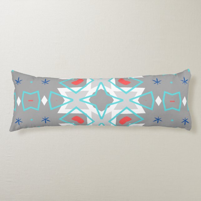 Cojín Coral Gray Mandala Pattern | Geometric Floral Boho (Anverso)