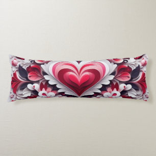 Cojín Corazón colorido y floral del día de San Valentín