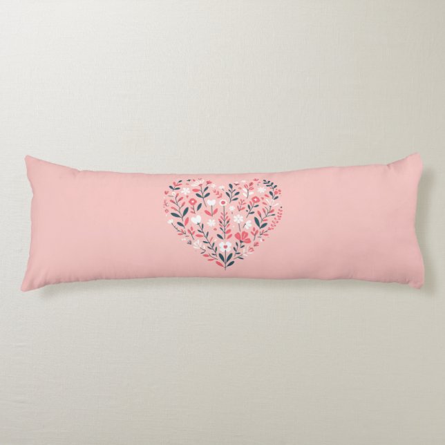 Cojín Corazón floral de San Valentín (Anverso)