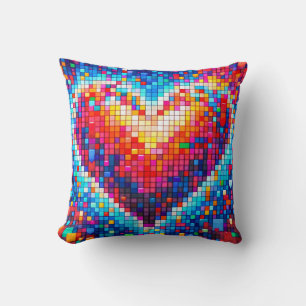 Cojin corazón pixel 