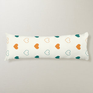 Cojín Corazones adorables / crema de naranja verde
