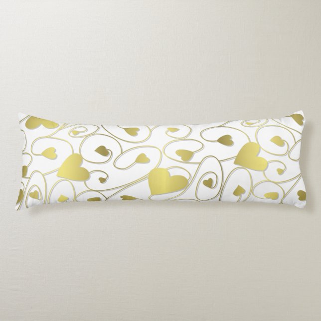 Cojín Corazones de rizo de oro (Anverso)