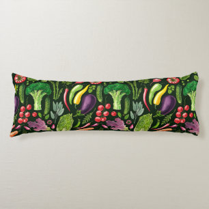Cojín Cosecha de huertos de verduras y hierbas en negro