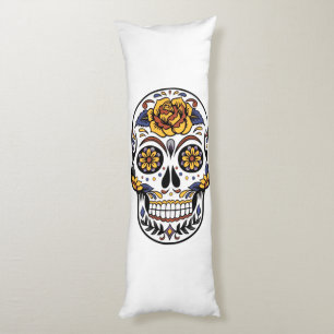 Cojín Cráneo de azúcar rosa amarillo