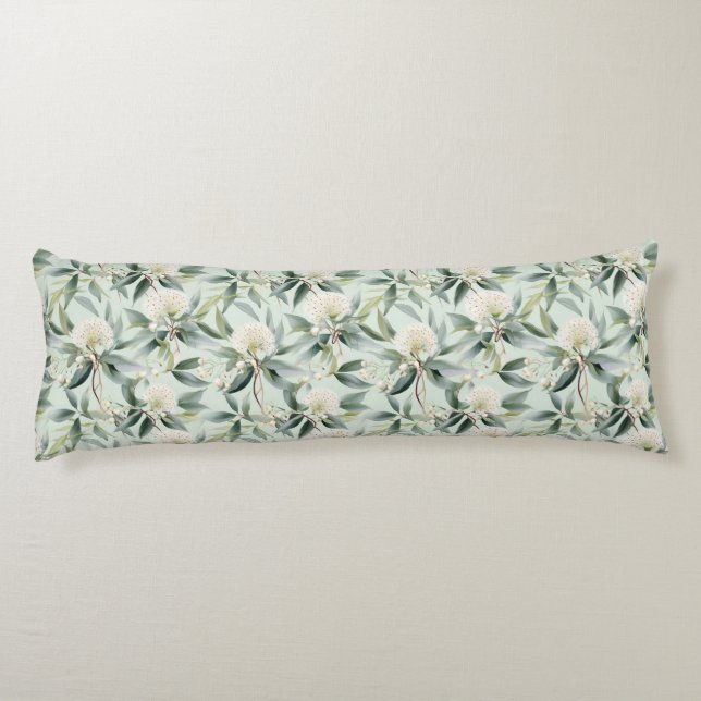 Cojín Cream Sage Floral Eucalyptus Print Cushion (Reverso)
