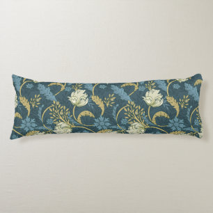 Cojín Cream y floral Art Nouveau azul