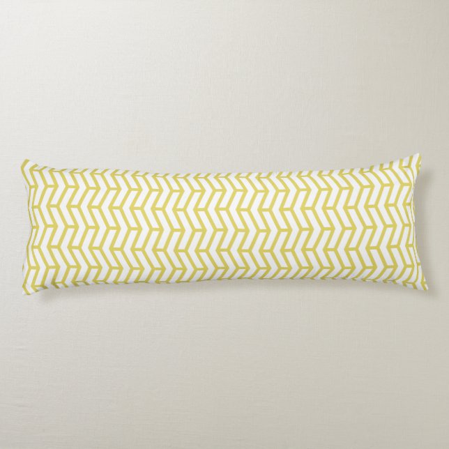 Cojín Crisp Sharp Arrows Oponente Chevron White Yellow (Reverso)