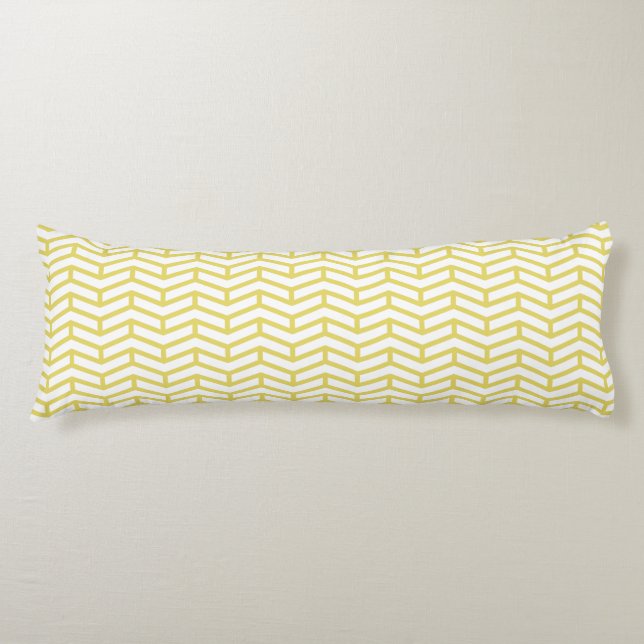 Cojín Crisp Sharp Arrows Oponente Chevron White Yellow (Anverso)