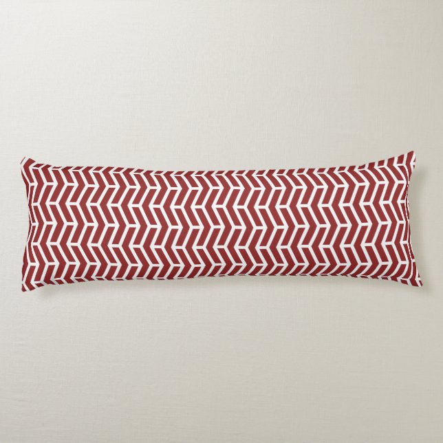 Cojín Crisp Sharp Flechas opuestas Chevron Blanco Rojo (Reverso)