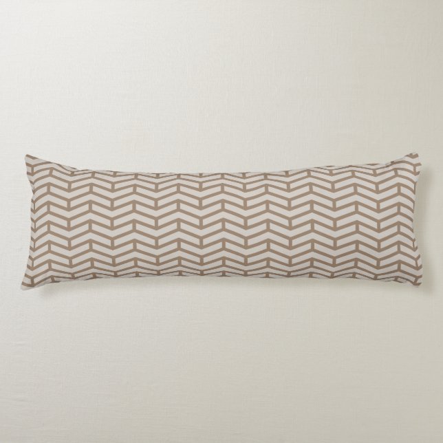 Cojín Crisp Sharp Flechas opuestas Chevron Brown Neutral (Anverso)