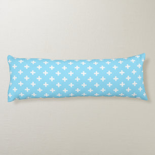 Cojín Cruces de polka blanco sobre azul bebé