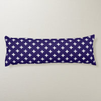 Cruces de polka blanco sobre azul marino