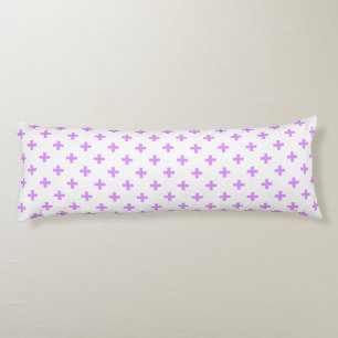 Cojín Cruces de polka de Lilac sobre blanco