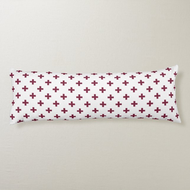 Cojín Cruces de polka de moras sobre blanco (Reverso)