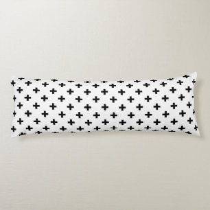 Cojín Cruces de polka negra sobre blanco