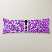 CRUZ NEGRA Y ROSA CON FONDO PURPLE