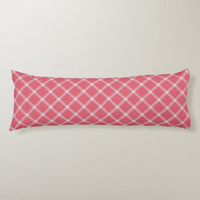 Cojín Cuadros de gingham rosa arándano oscuro (Anverso)