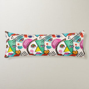 Cojín Cubismo moderno Resumen artística caras femeninas