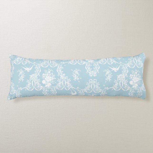 Cojín Cuerpo Pillow Willa Toile Gingham aqua (Anverso)