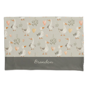 Cojín Cuidada acuarela Funda de almohada de patrón geese