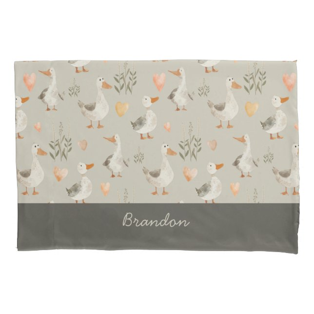 Cojín Cuidada acuarela Funda de almohada de patrón geese (Anverso)