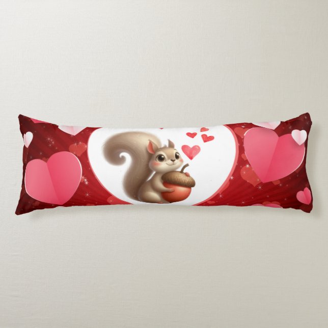 Cojín Cute ardilla divertida día de San Valentín (Anverso)