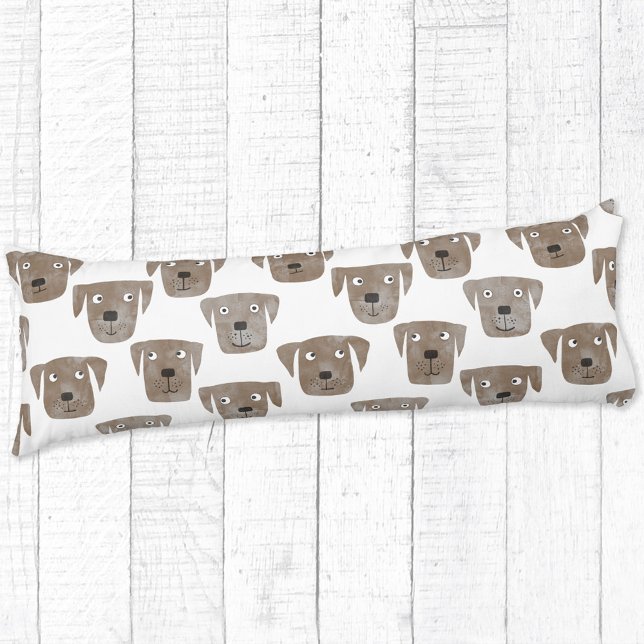 Cojín Cute chocolate Labrador recuperador de perro acuar (Chocolate Labrador Retriever Dog pattern lumbar pillow)