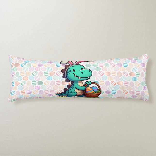 Cojín Cute, dinosaurio conejito de Pascua (Anverso)