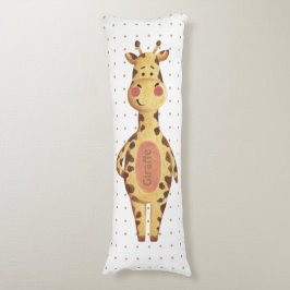 Cojín Cute giraffe polka marca el patrón de los niños en