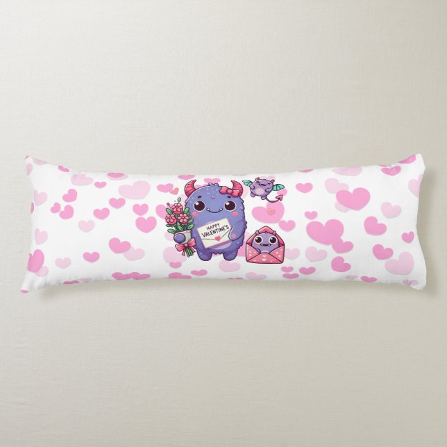 Cojín Cute monster día de San Valentín  (Anverso)