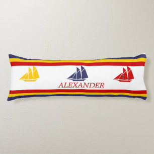 Cojín Cute Navy Azul Rojo Amarillo Gay Stripe náutico