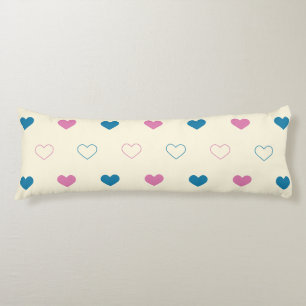 Cojín Cute Simple Heart Pattern azul rosa crema