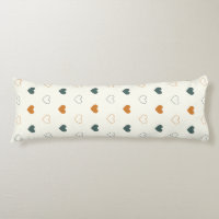 Cute Simple Heart Pattern Naranja Crema Verde