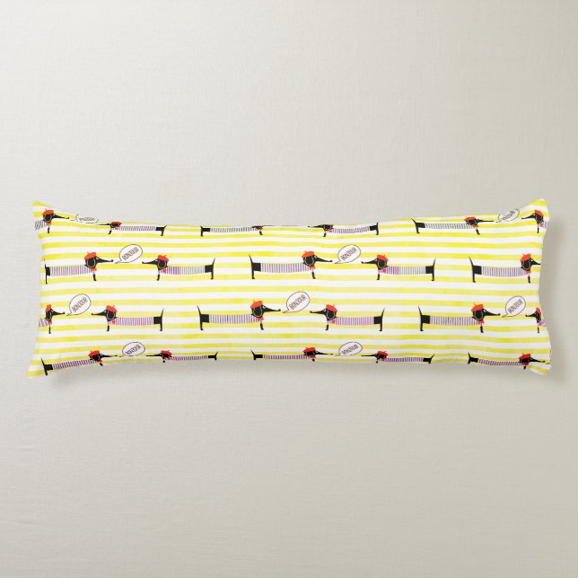 Cojín Dachshund Wiener Dog Bonjour (Anverso)