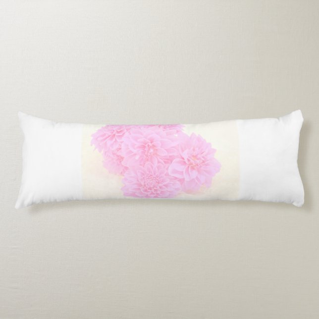 Cojín Dahlias En Rosa Suave (Anverso)