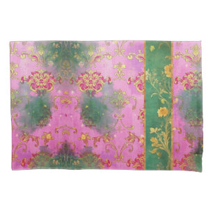 Cojín Damasco de grunge rosado salvaje - funda de almoha