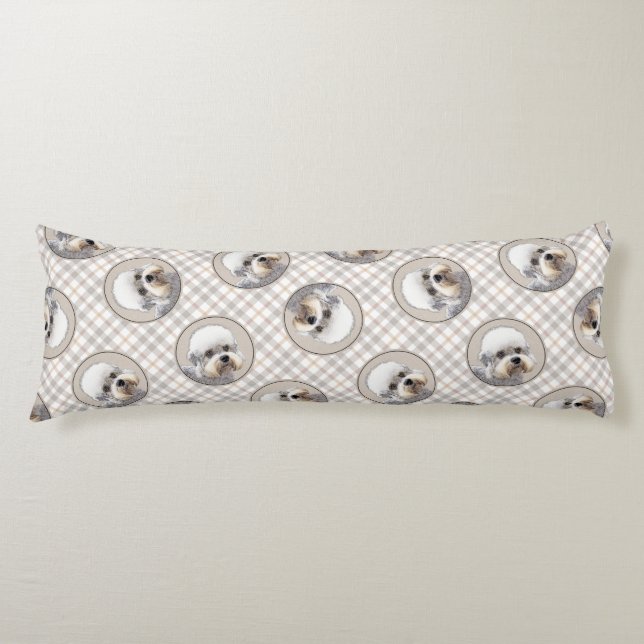 Cojín Dandie Dinmont Terrier Pintura Original De Perro (Anverso)