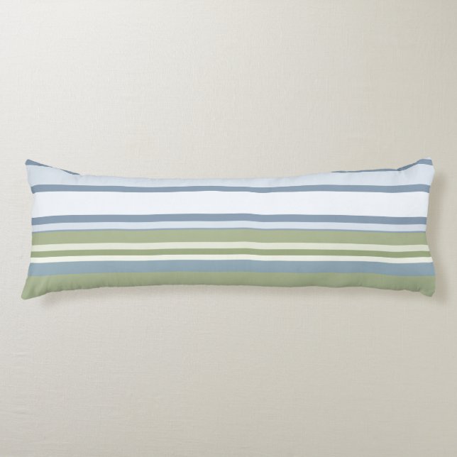 Cojín Dark Pastel Blue and Spring Rain Stripes (Anverso)