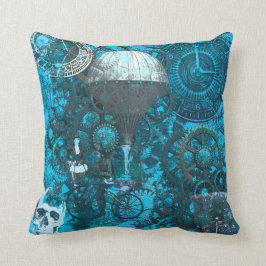 Cojín de almohada azul Steampunk