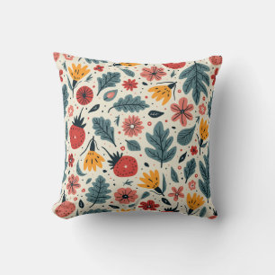 cojín de almohada con motivos de flores frescas y