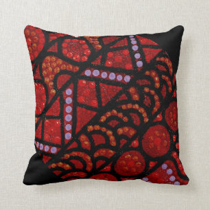 Cojín de almohada de acento negro rojo journey
