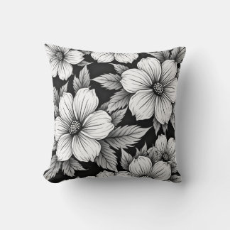 cojín de almohada de flores blancas
