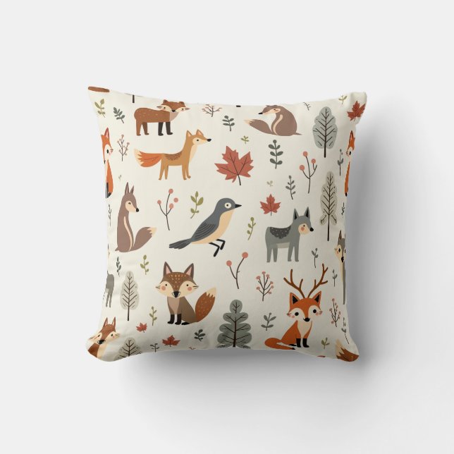 cojín de almohada de pájaros juguetones (Anverso)